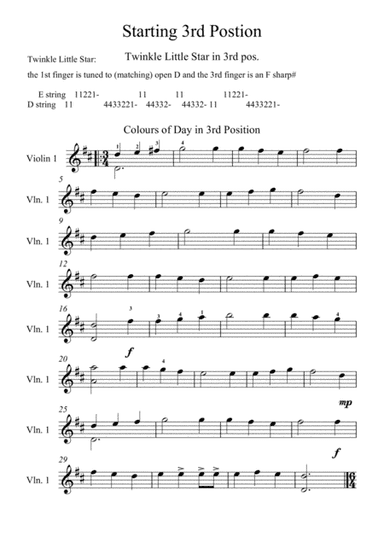 Studies for starting 3rd Position on the violin (arr. Pam Moutoussi)