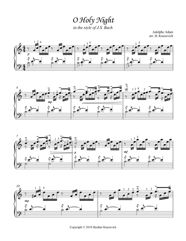 O Holy Night in the style of J.S. Bach Prelude in C Major (arr. Heather Knezevich)