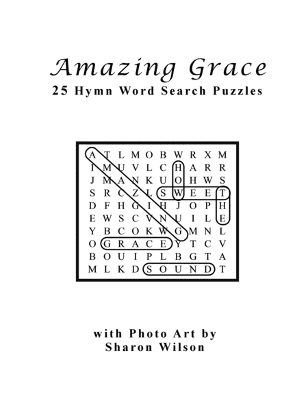 Amazing Grace (25 Hymn Word Search Puzzles) (arr. Sharon Wilson)