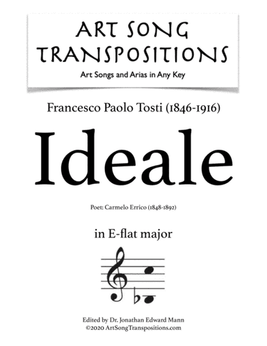 TOSTI: Ideale (transposed to E-flat major) (arr. ArtSongTranspositions.com)