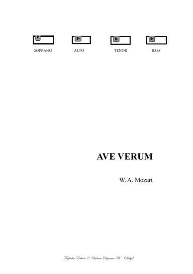 AVE VERUM - W. A. Mozart - For SATB Choir and Organ (arr. Renato Tagliabue)