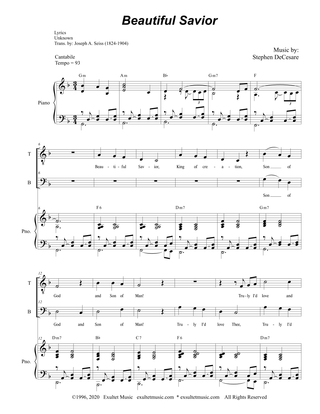 Beautiful Savior (2-part choir - (TB)
