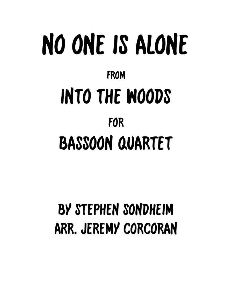 No One Is Alone (arr. Jeremy Corcoran)