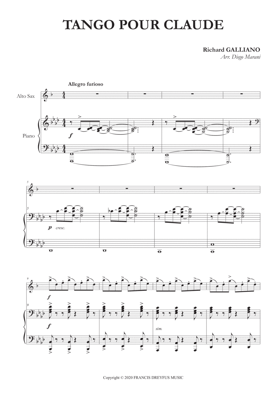 Tango Pour Claude (arr. Diego Marani)