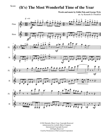 The Most Wonderful Time Of The Year (arr. Kenneth D. Friedrich)