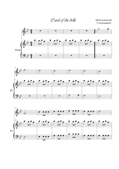 Carol of the bells. Flute and piano (arr. Ester Alessandrini)