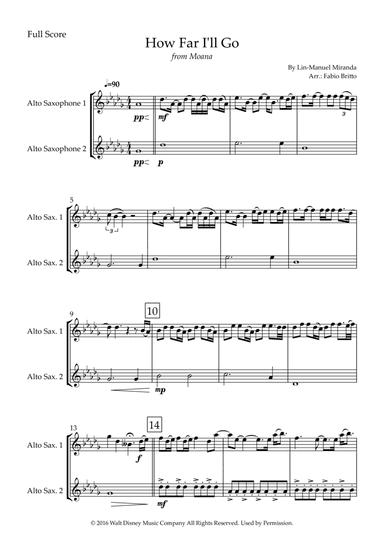 How Far I'll Go (arr. Fabio Britto)
