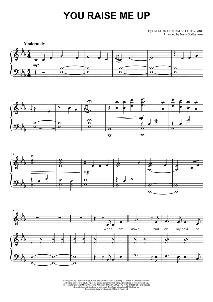 You Raise Me Up (arr. Mario Stallbaumer)