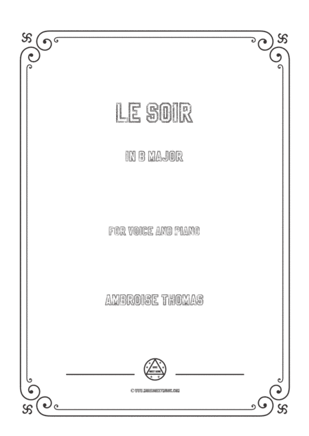 Thomas-Le soir in B Major,for Voice and Piano (arr. MSM)