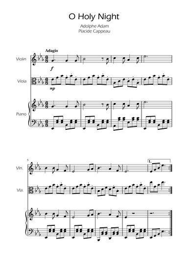 O Holy Night - Violin and Viola Duet w/ Piano (arr. Ygor Nunes)