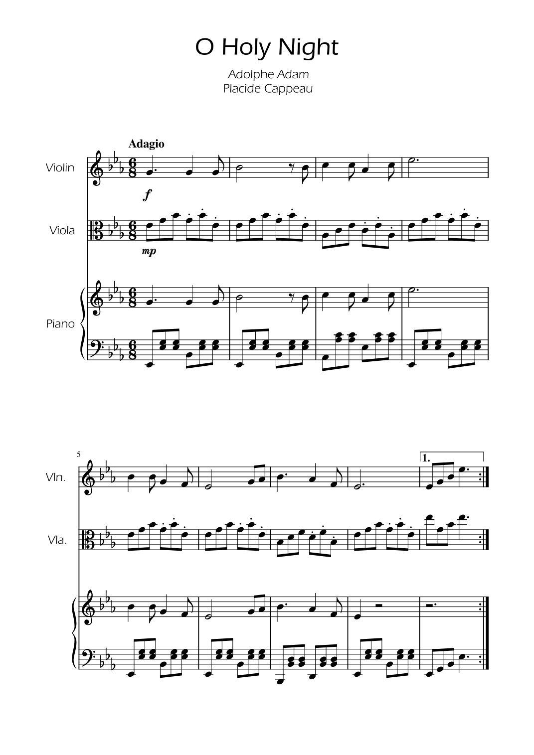 O Holy Night - Violin and Viola Duet w/ Piano (arr. Ygor Nunes)