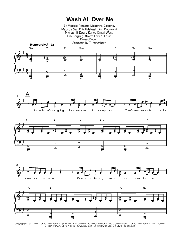 Wash All Over Me (arr. Tunescribers)