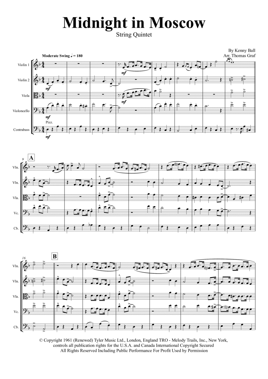 Midnight In Moscow (arr. Thomas Graf)
