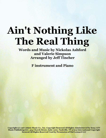 Ain't Nothing Like The Real Thing (arr. Jeff Tincher)