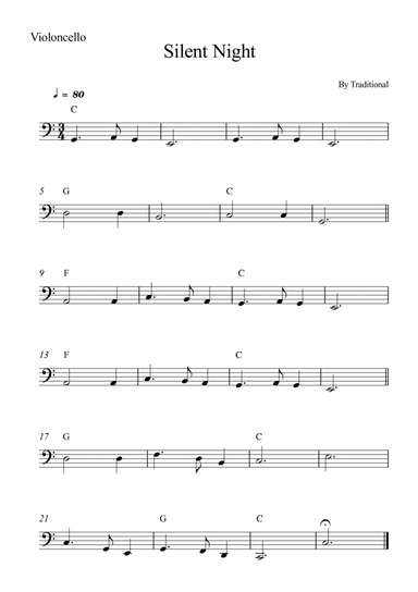 Silent Night - Cello (arr. Wesley S. SIlva)