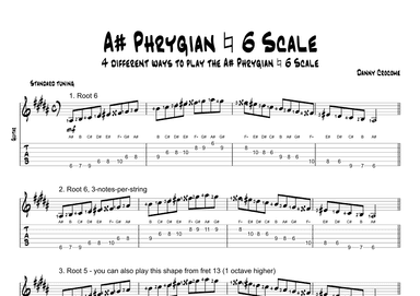 A# Phrygian Natural 6 Scale (4 Ways to Play)