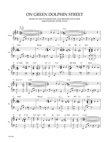 On Green Dolphin Street (arr. Peter Viani)