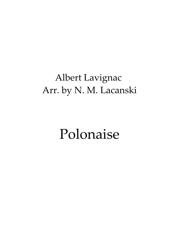 Polonaise (arr. Nick M Lacanski)