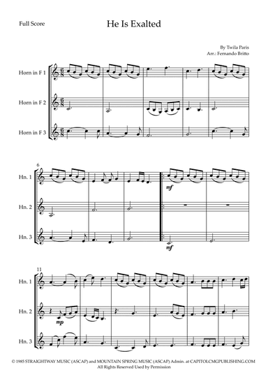 He Is Exalted (arr. Fernando Britto)