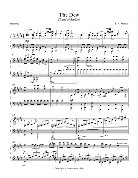 The Dew (Land of Smiles) for Piano solo