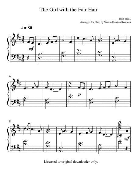 The Girl with the Fair Hair (arr. Sharon Hanjian Rondeau)