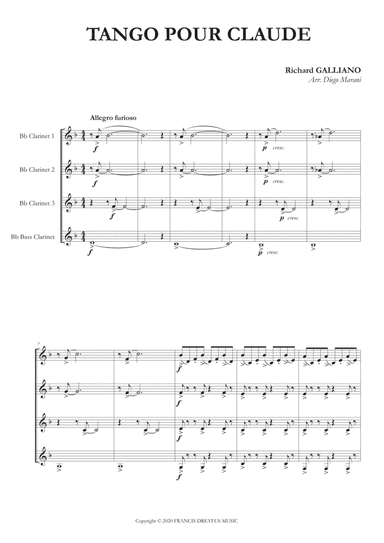 Tango Pour Claude (arr. Diego Marani)