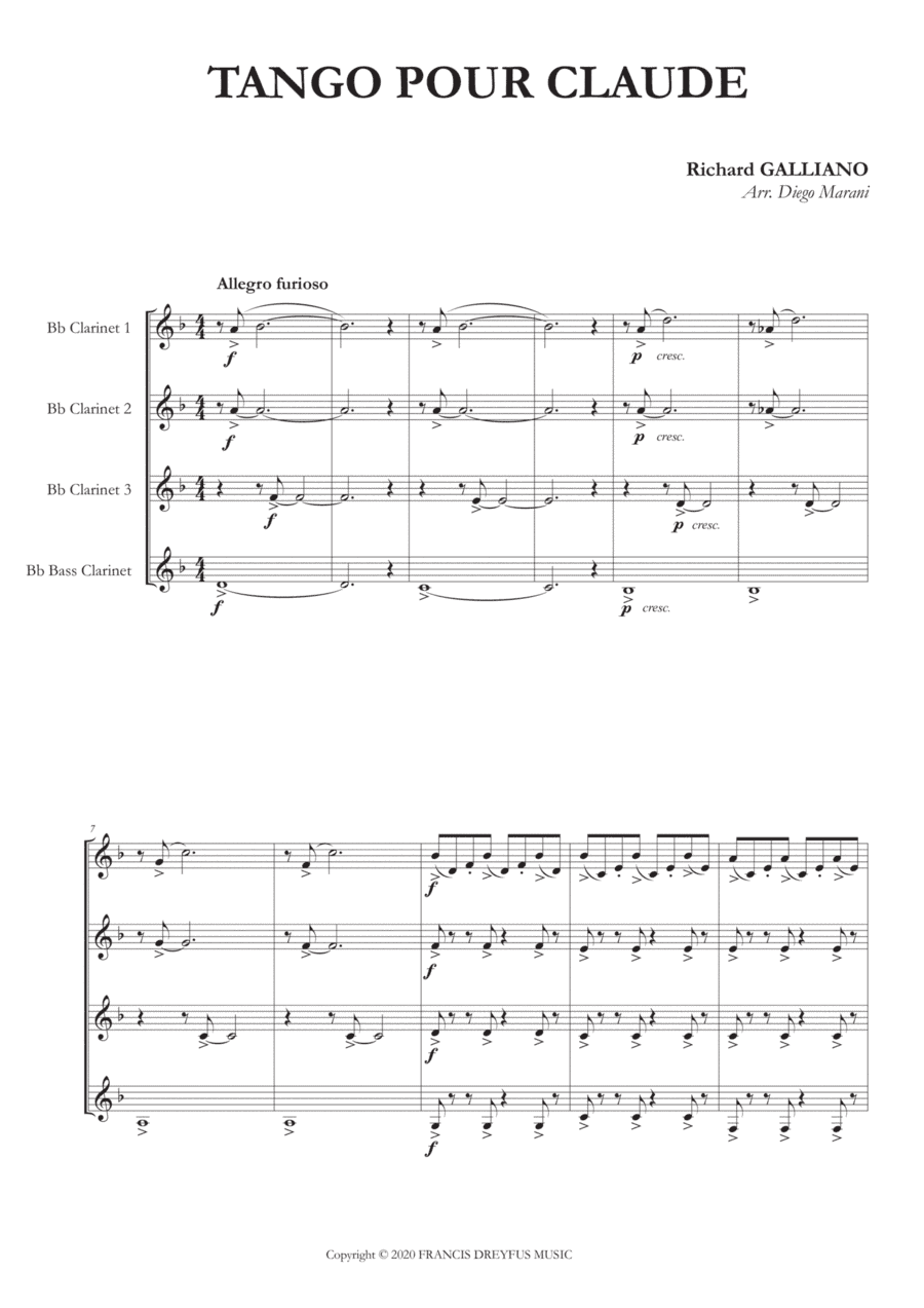 Tango Pour Claude (arr. Diego Marani)