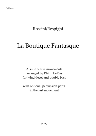 La Boutique Fantasque Mini-Suite (arr. Philip Le Bas)