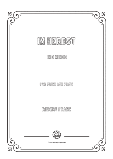 Franz-Im Herbst in d sharp minor,for voice and piano (arr. MSM)