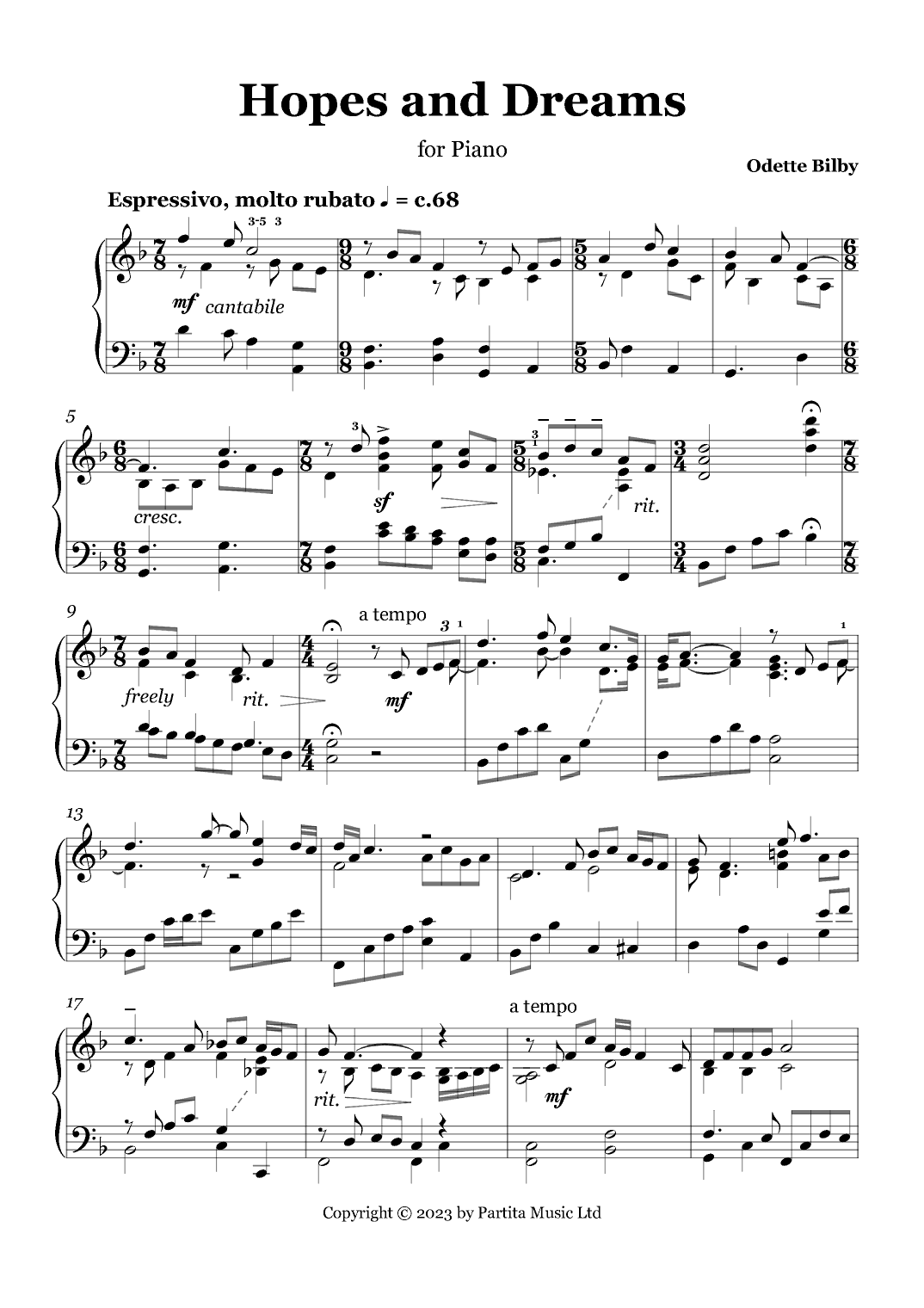 Hopes & Dreams (Piano Solo Grade 7)