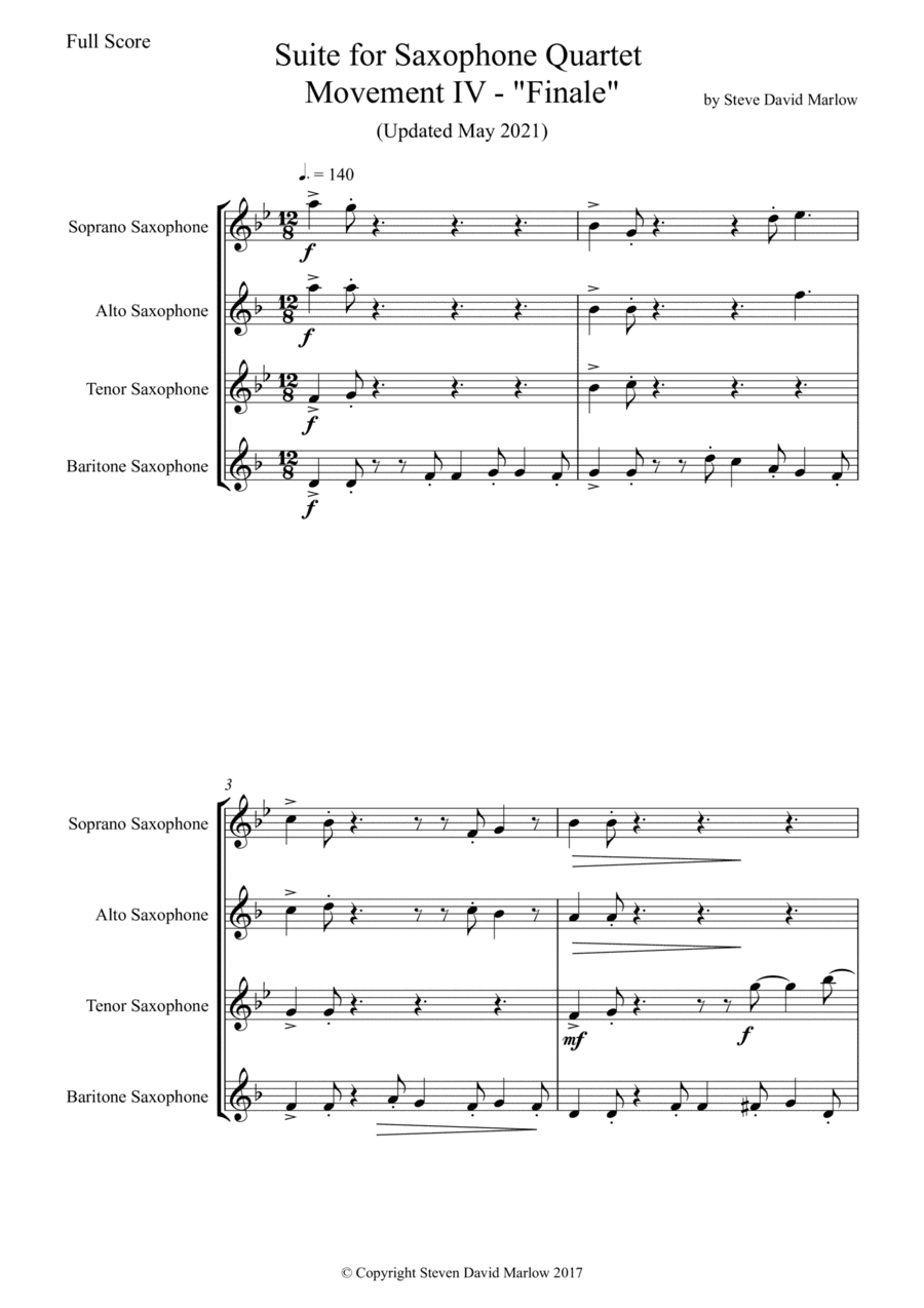 "Finale" (from Sax Quartet Suite)