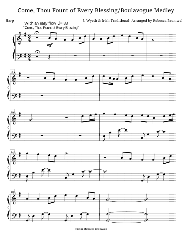 "Come, Thou Fount / Boulavogue Medley" - Score Only (arr. Rebecca Bromwell)