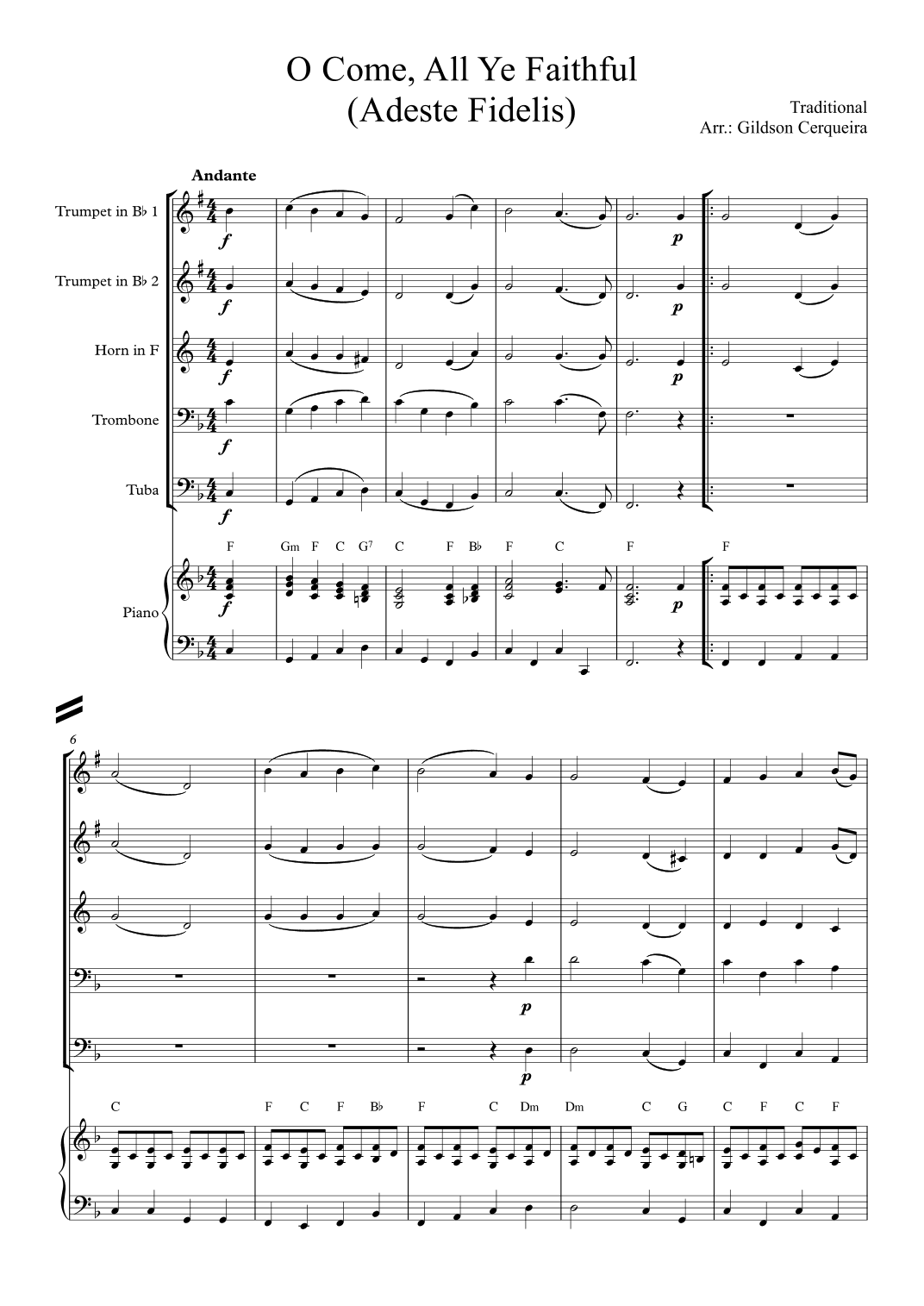 O Come, All Ye Faithful (arr. Gildson Cerqueira)