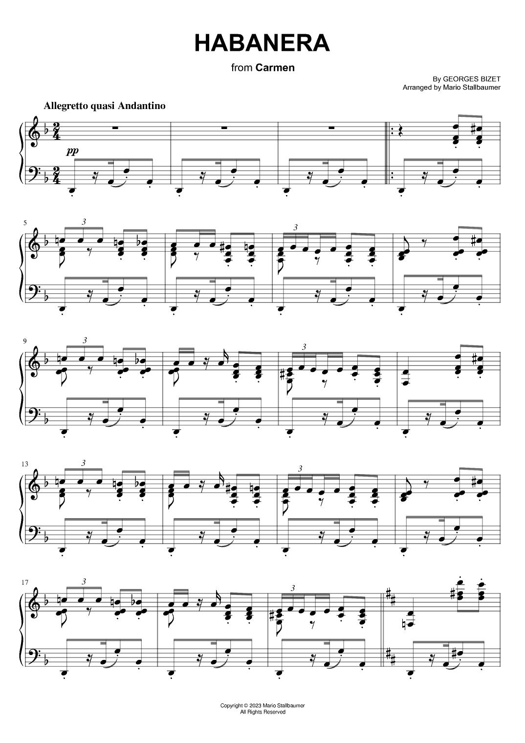 Habanera (from Carmen) (arr. Mario Stallbaumer)