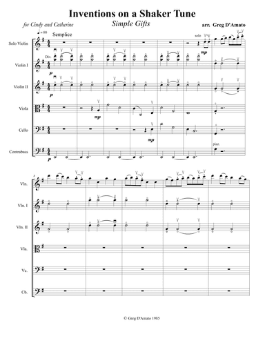 Inventions on a Shaker Tune (arr. Greg D,Amato)