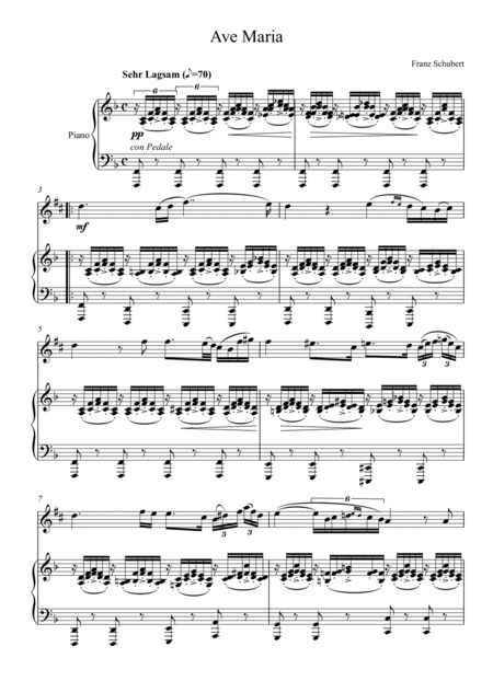 Franz Schubert - Ave Maria (Alto Saxophone Solo) - F key (arr. André Laitano)