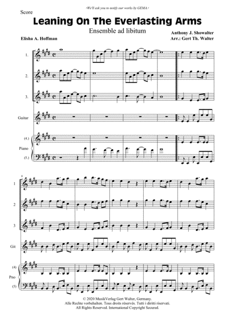 Leaning On The Everlasting Arms (arr. Gert Th. Walter)