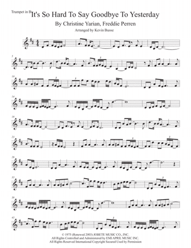 It's So Hard To Say Goodbye To Yesterday (arr. Kevin Busse)