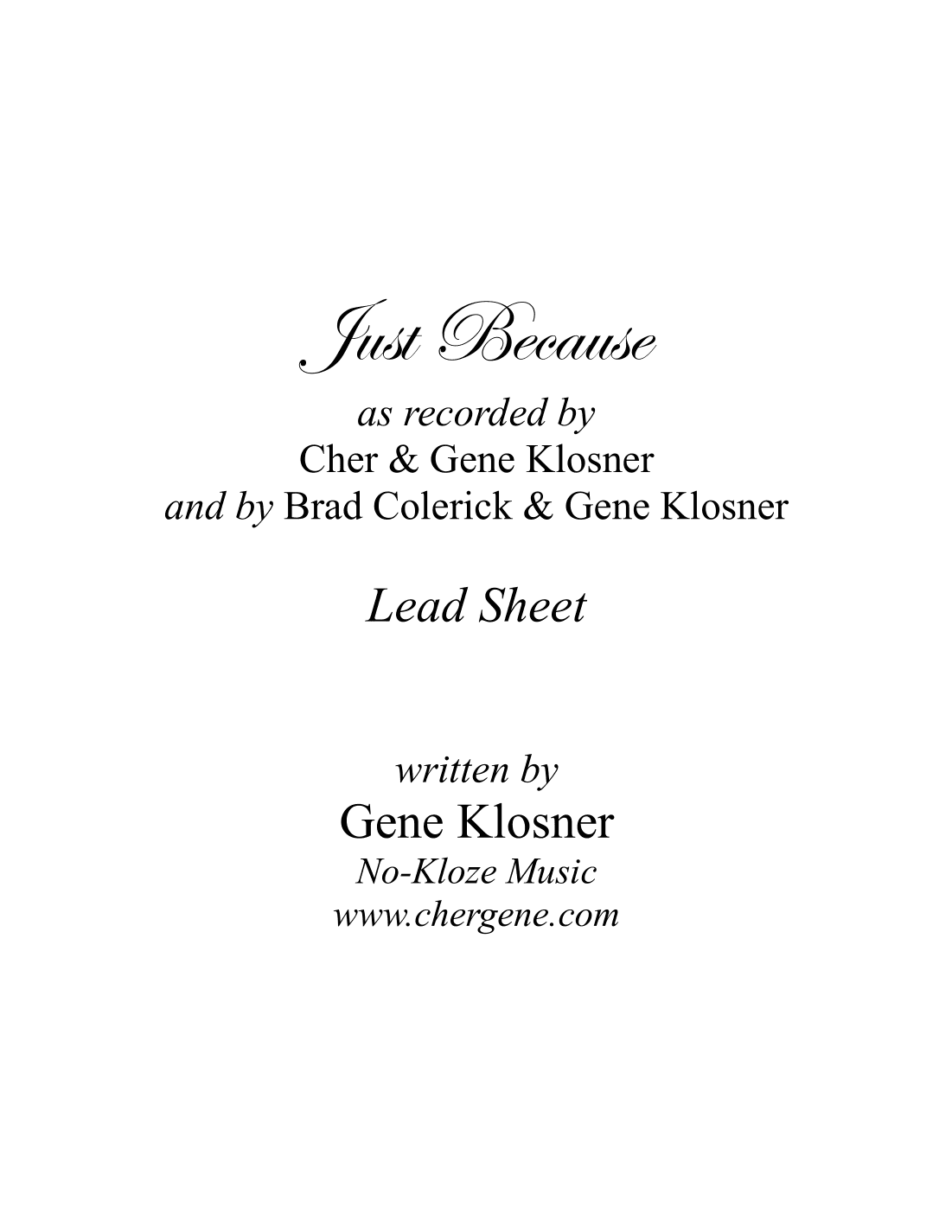 Just Because [Lead Sheet]
