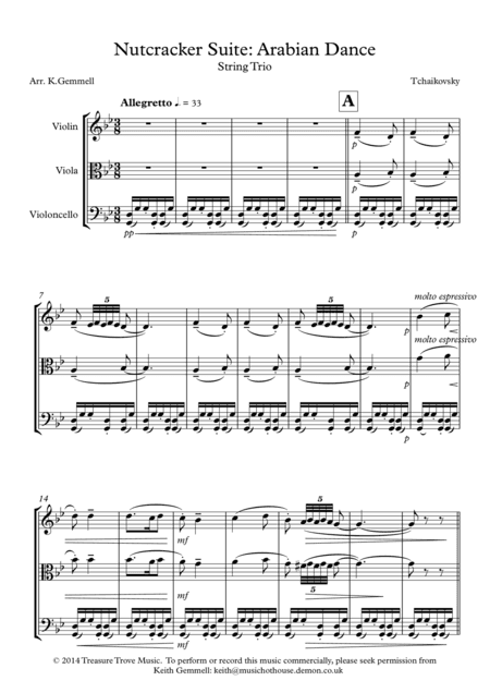 Nutcracker Suite - Arabian Dance: String Trio (arr. Keith Gemmell)