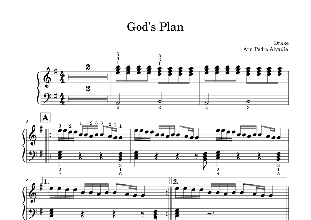 God's Plan (arr. Pedro Alvadia)