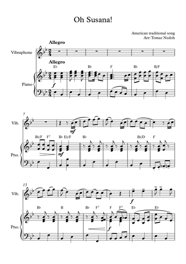 Oh Susana (arr. Tomaz Nedoh)