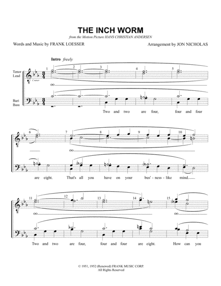 The Inch Worm (arr. Jon Nicholas)