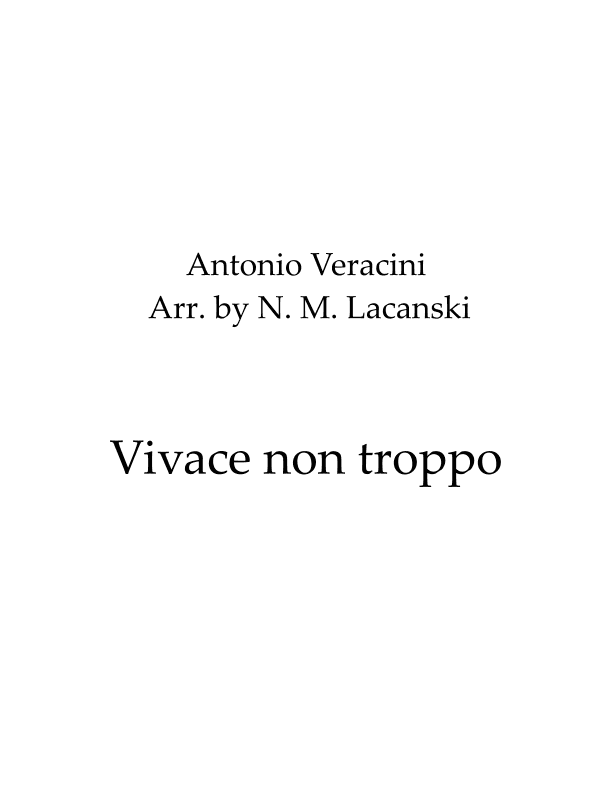 Vivace non troppo (arr. Nick M Lacanski)