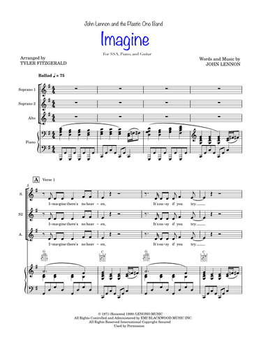 Imagine (arr. S. Tyler Fitzgerald)