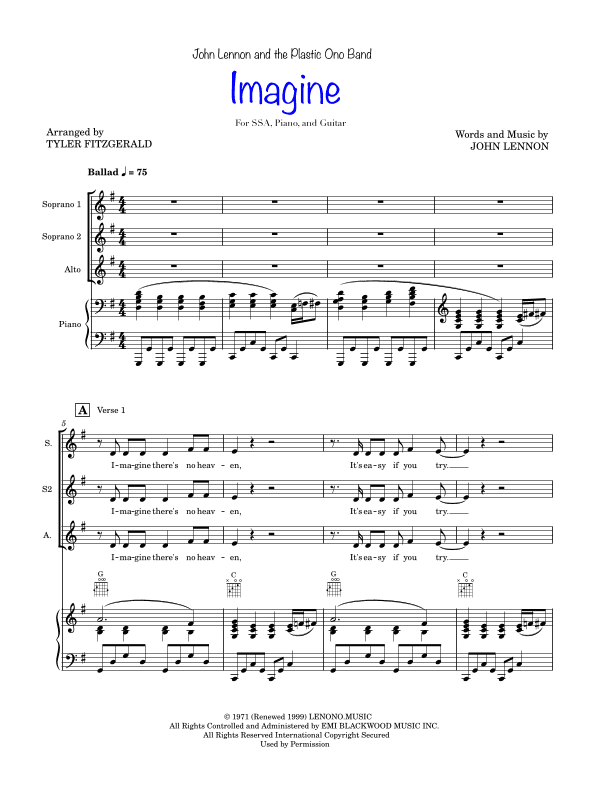 Imagine (arr. S. Tyler Fitzgerald)