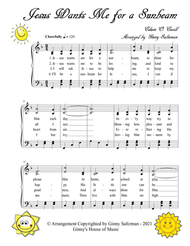 Jesus Wants Me for a Sunbeam from "Christmas Lights - A Christmas Musical for Children" (arr. Ginny Saltzman)