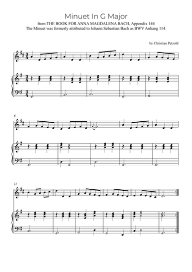 Minuet In G Major (arr. Alex Nunes Rodrigues)