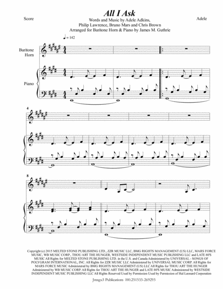 All I Ask (arr. James M. Guthrie, ASCAP)
