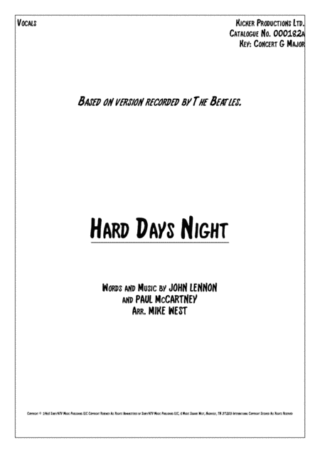 Another Hard Day's Night (arr. Mike West)